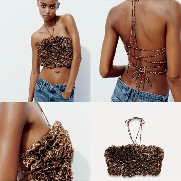 NWT ZARA BENLA FLORAL BANDEAU TOP - Picture 6 of 8